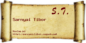 Sarnyai Tibor névjegykártya